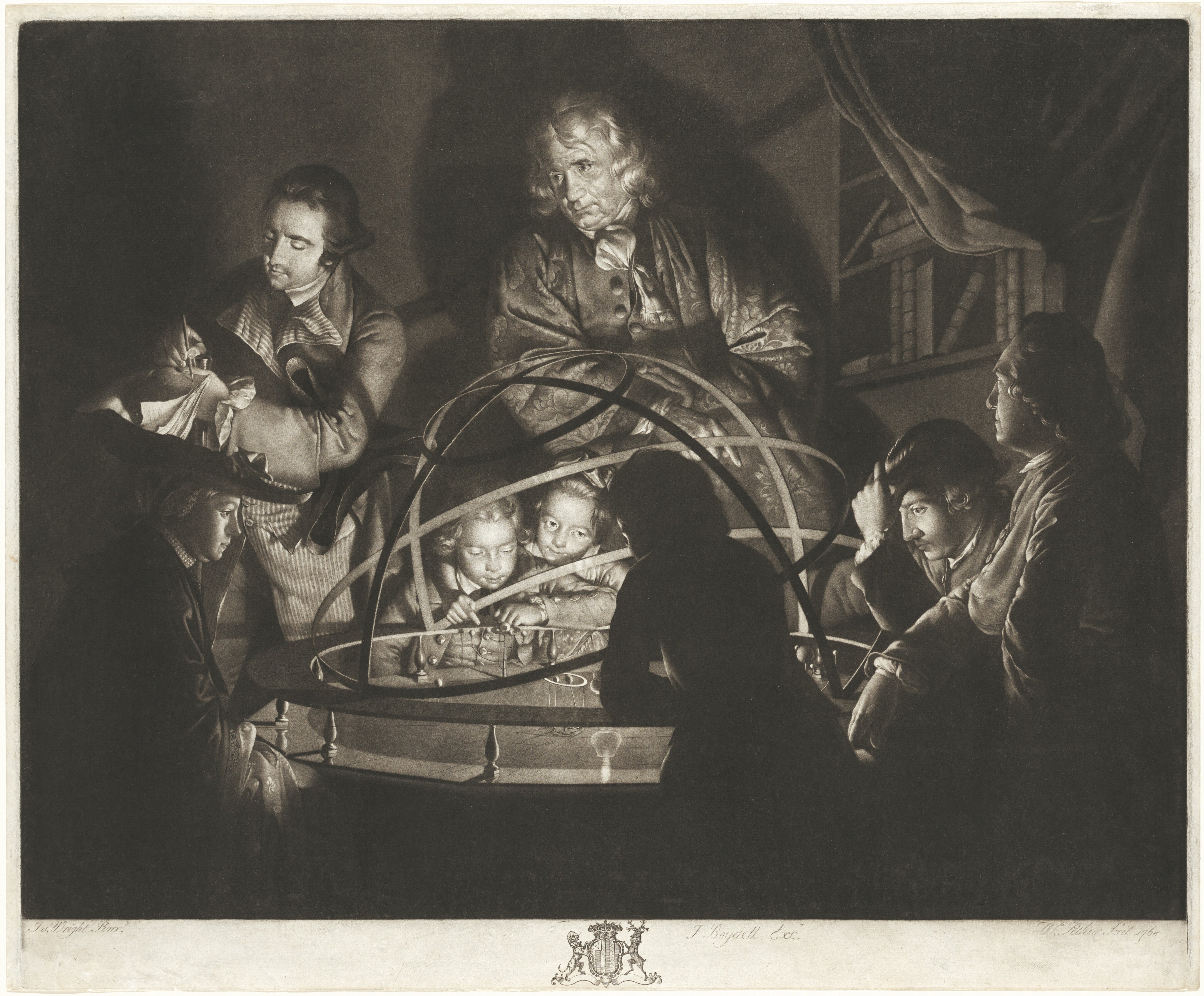 A group of onlookers watch a presentation by a philosopher.